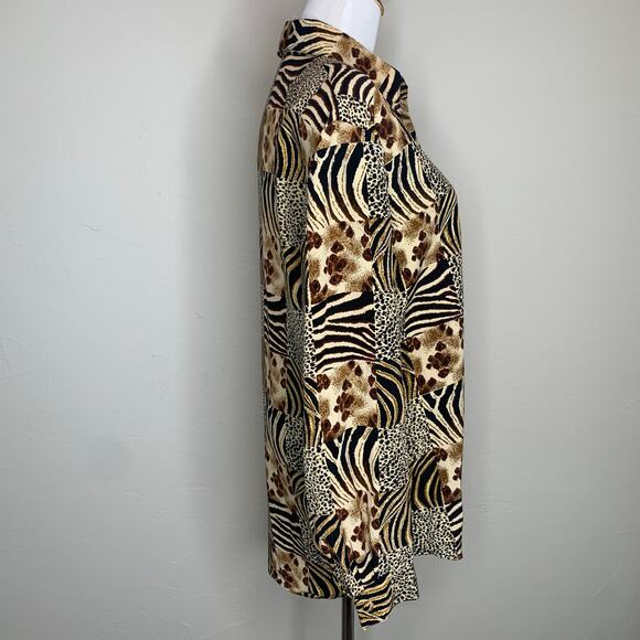 Jordan 90s Mixed Animal Print Blouse Sz Small - Picture 4 of 10